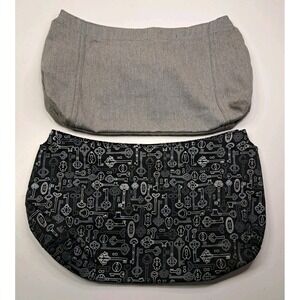 Lot Of 2 Thirty-One Skirt Purse Covers Black with Keys & Gray‎ 8 Hooks NWOT